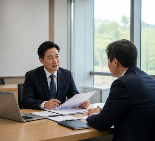 지자체·공공기관 조달 검토를 위한 자료를 제공하는 모습